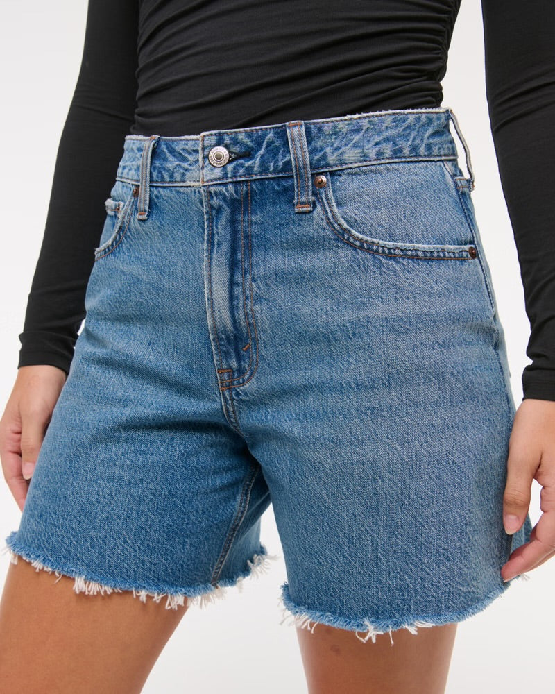 Abercrombie & Fitch Curve Love High Rise Loose Short In Medium