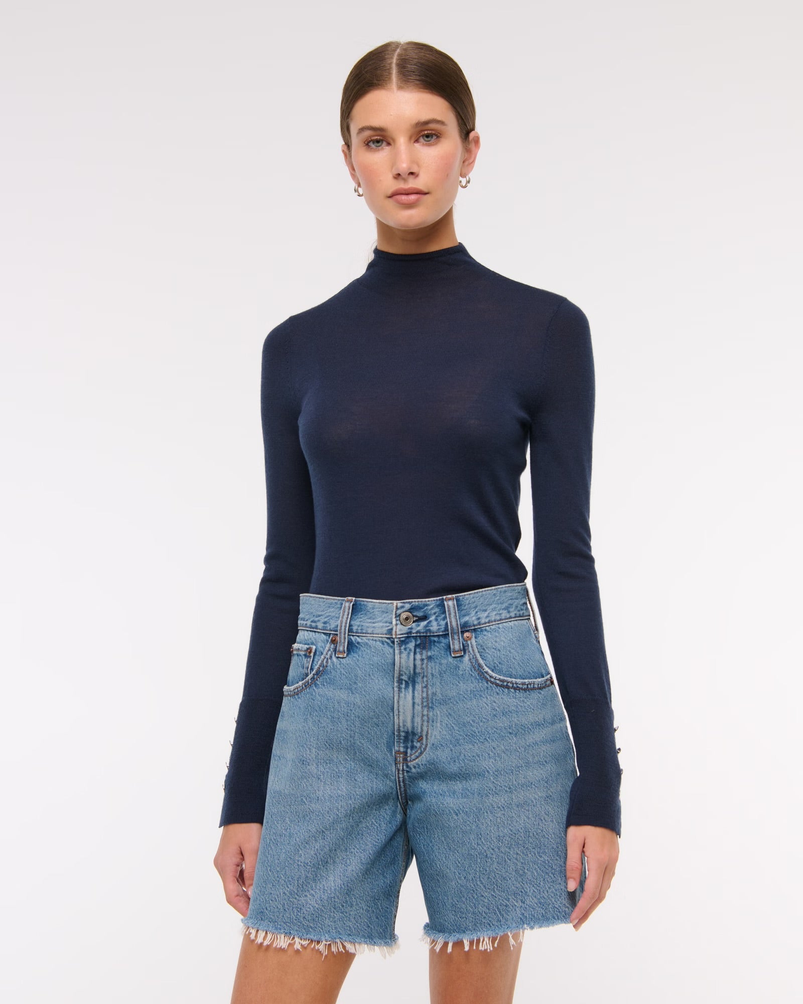 Abercrombie & Fitch High Rise Loose Short In Medium