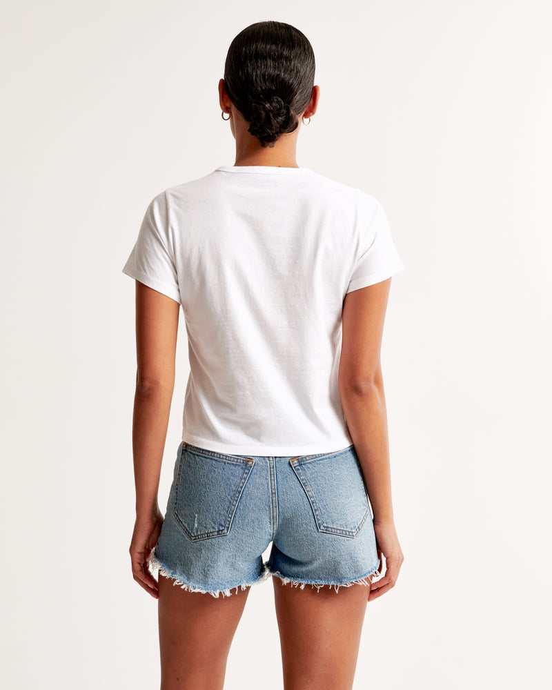 Abercrombie & Fitch Essential Polished Body-Skimming Tee In White