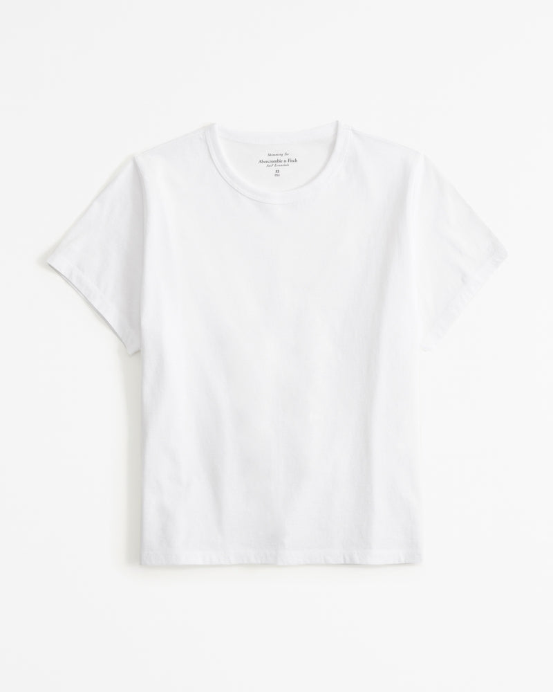 Abercrombie & Fitch Essential Polished Body-Skimming Tee In White