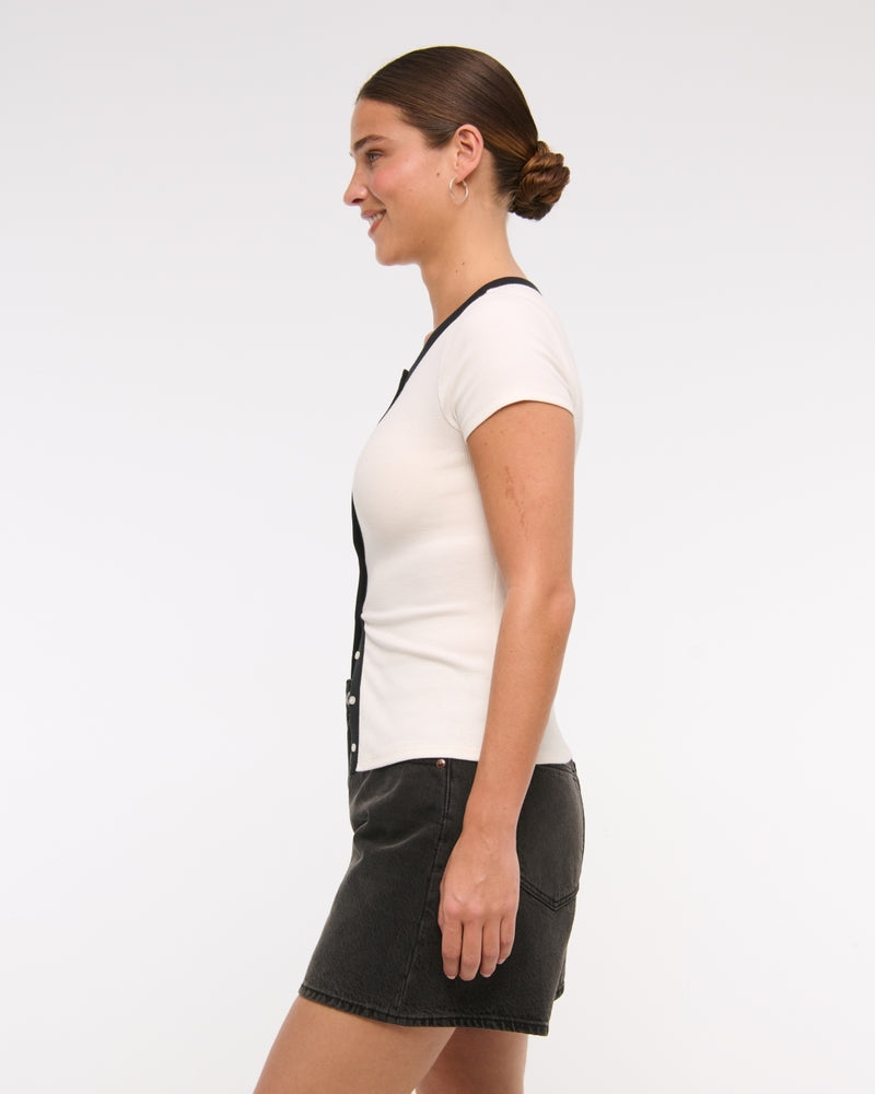 Abercrombie & Fitch Curve Love High Rise Loose Short In Black