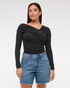 Abercrombie & Fitch Curve Love High Rise Loose Short In Medium