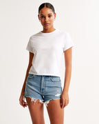 Abercrombie & Fitch Essential Polished Body-Skimming Tee In White