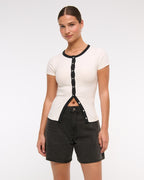 Abercrombie & Fitch Curve Love High Rise Loose Short In Black
